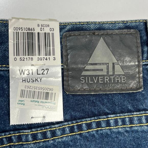 Levi’s Vintage Silvertab Baggy Jeans Husky tag Sz 31x27 actual 31x26 Blue Y2K 02 - Picture 5 of 16